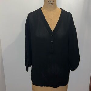 Zara Black 3/4 Sleeve Oversized Blouse S